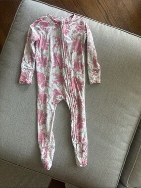 Angel Dear Pink Floral Footed One-Piece 6-12m
